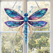 Load image into Gallery viewer, Dragonfly Rhinestone Diamond Painting Art Pendants for Garden Window Decor

