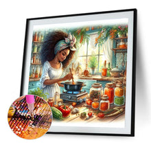 Load image into Gallery viewer, Diamond Painting - Full Round - chef girl (40*40CM)
