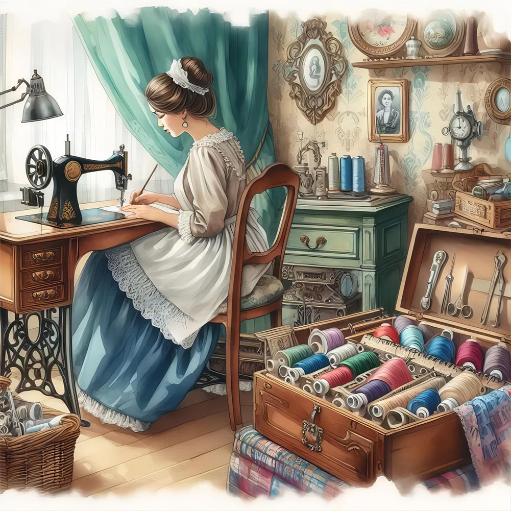 Diamond Painting - Full Round - weaving design girl (40*40CM)