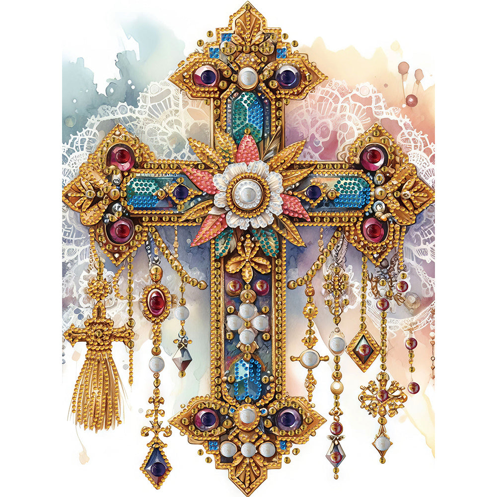 Diamond Painting - Partial Special Shaped - cross (30*30CM)