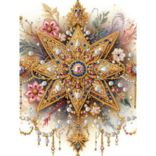 Load image into Gallery viewer, Diamond Painting - Partial Special Shaped - Eight-pointed star and flower (30*30CM)
