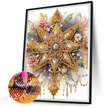 Load image into Gallery viewer, Diamond Painting - Partial Special Shaped - Eight-pointed star and flower (30*30CM)
