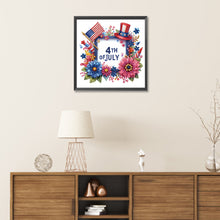 Load image into Gallery viewer, Diamond Painting - Partial Special Shaped - Independence day flag and flowers (30*30CM)
