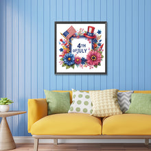 Load image into Gallery viewer, Diamond Painting - Partial Special Shaped - Independence day flag and flowers (30*30CM)
