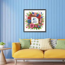 Load image into Gallery viewer, Diamond Painting - Partial Special Shaped - Independence day flag and flowers (30*30CM)
