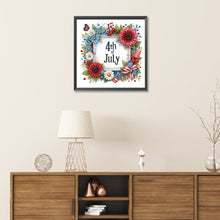 Load image into Gallery viewer, Diamond Painting - Partial Special Shaped - Independence day flag and flowers (30*30CM)
