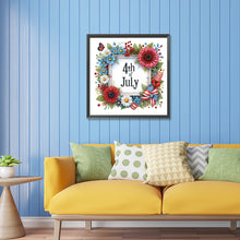 Load image into Gallery viewer, Diamond Painting - Partial Special Shaped - Independence day flag and flowers (30*30CM)
