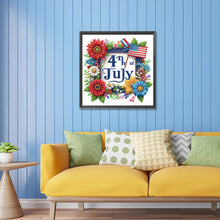 Load image into Gallery viewer, Diamond Painting - Partial Special Shaped - Independence day flag and flowers (30*30CM)
