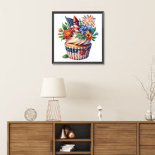 Load image into Gallery viewer, Diamond Painting - Partial Special Shaped - Independence day cake (30*30CM)
