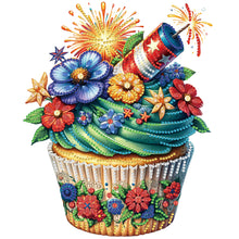 Load image into Gallery viewer, Diamond Painting - Partial Special Shaped - Independence day cake (30*30CM)
