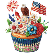 Load image into Gallery viewer, Diamond Painting - Partial Special Shaped - Independence day cake (30*30CM)

