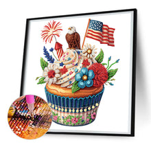 Load image into Gallery viewer, Diamond Painting - Partial Special Shaped - Independence day cake (30*30CM)
