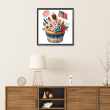Load image into Gallery viewer, Diamond Painting - Partial Special Shaped - Independence day cake (30*30CM)
