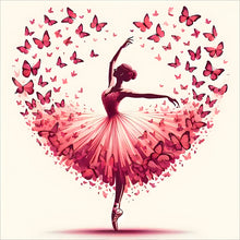 Load image into Gallery viewer, Diamond Painting - Full Round - butterfly skirt girl (40*40CM)
