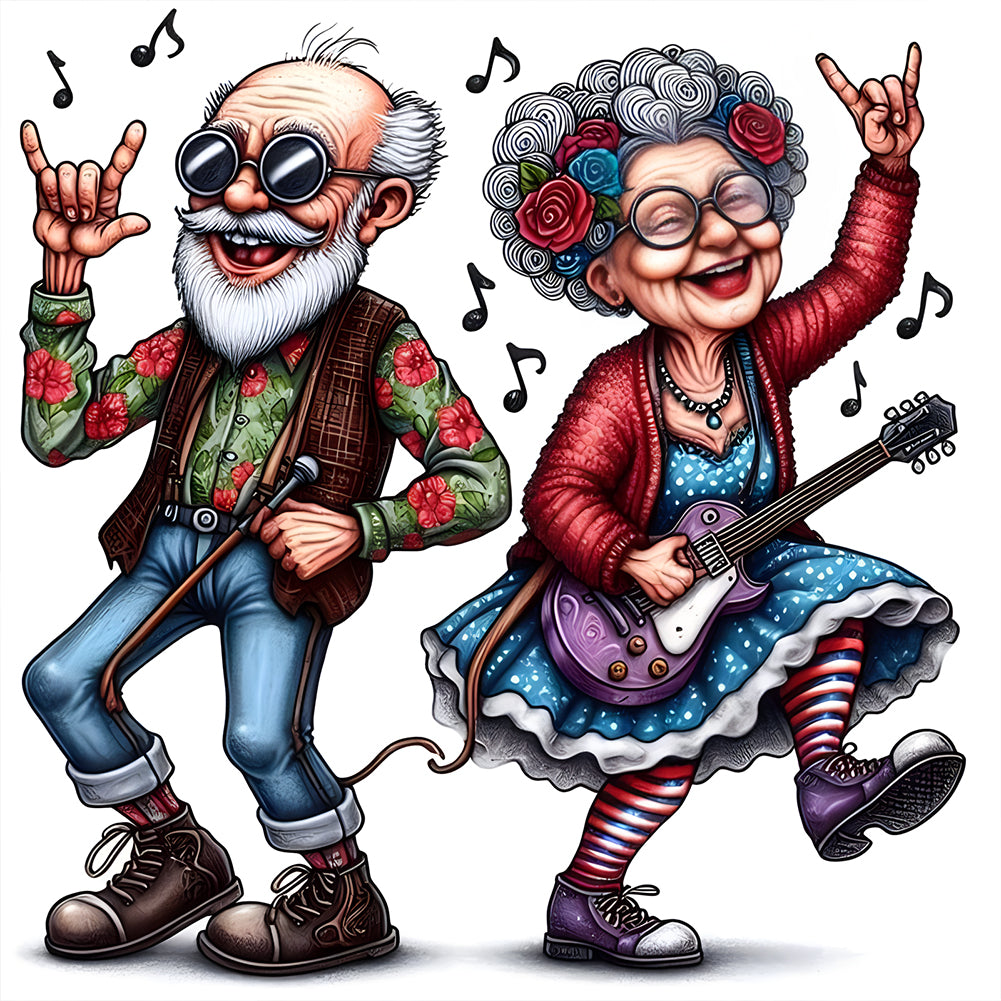 Diamond Painting - Full Round - Funny grandma (40*40CM)