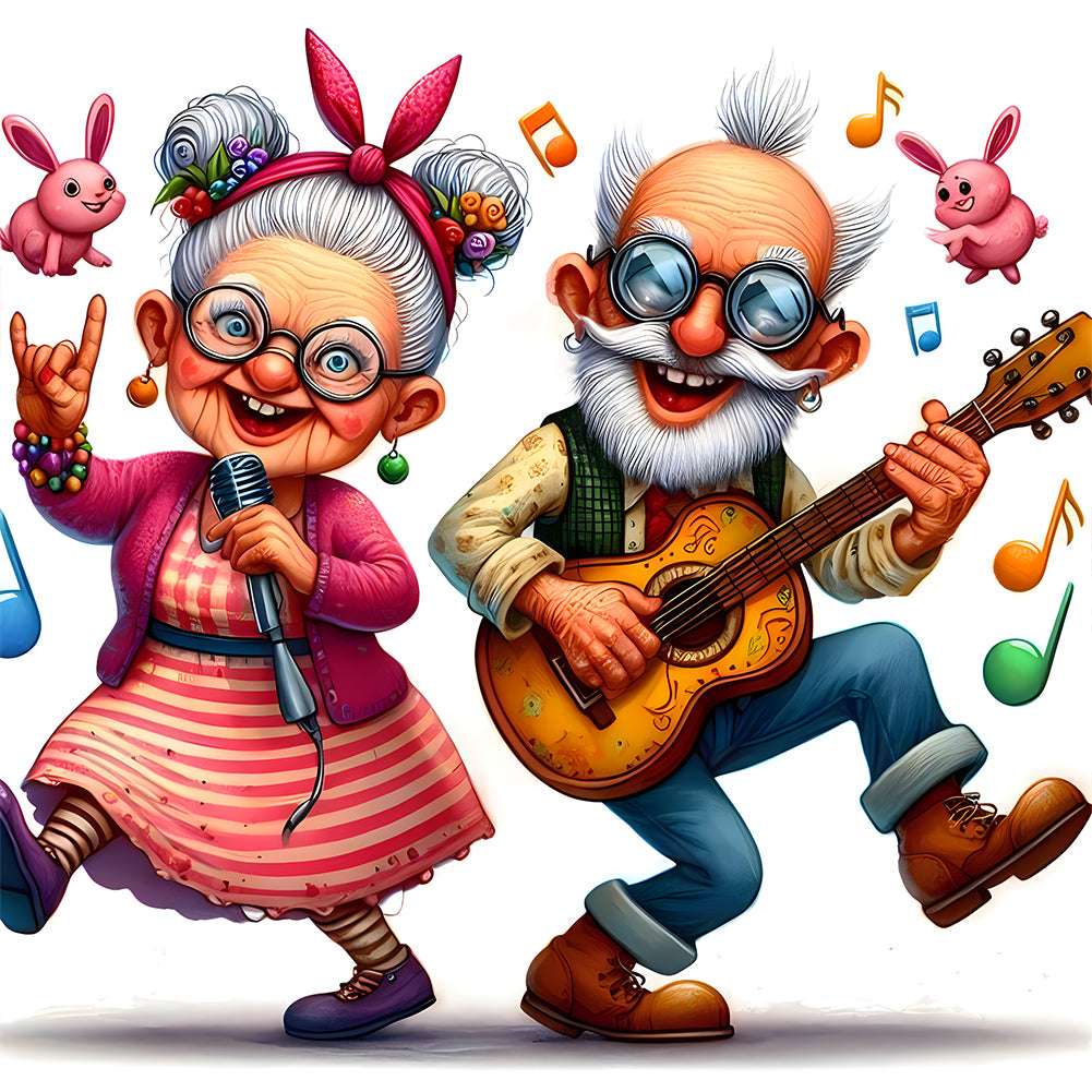 Diamond Painting - Full Round - Funny grandma (40*40CM)