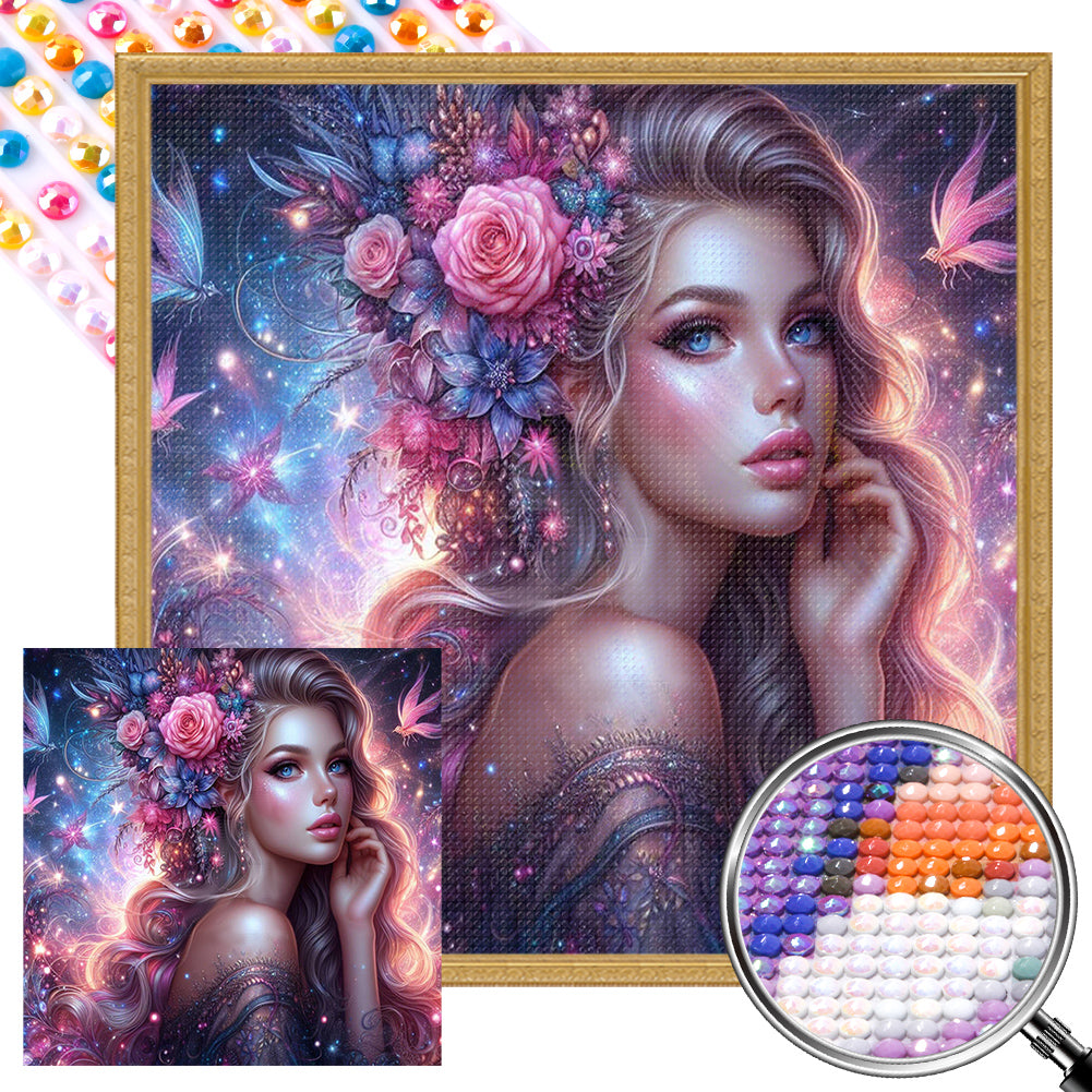 AB Diamond Painting - Full Round - Mature lady (40*40CM)