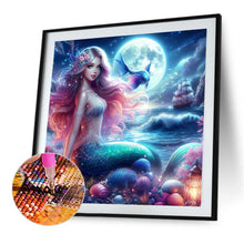 Load image into Gallery viewer, AB Diamond Painting - Full Round - Mermaid girl under the moon (40*40CM)
