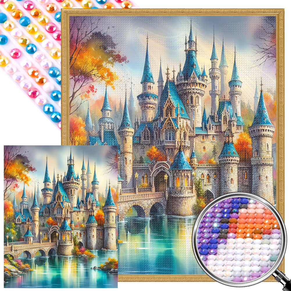 AB Diamond Painting - Full Round - Water castle (40*50CM)