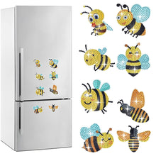 Load image into Gallery viewer, 8Pcs Special Shaped Bee Diamond Painting Fridge Magnet Fridge Stickers

