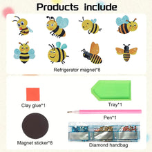 Load image into Gallery viewer, 8Pcs Special Shaped Bee Diamond Painting Fridge Magnet Fridge Stickers
