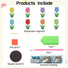 Load image into Gallery viewer, 8Pcs Special Shaped Tulips Diamond Painting Fridge Magnet Fridge Stickers
