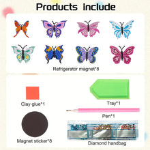 Load image into Gallery viewer, 8Pcs Special Shaped Butterfly Diamond Painting Fridge Magnet Fridge Stickers
