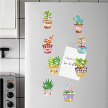 Load image into Gallery viewer, 8Pcs Special Shaped Succulents Diamond Painting Fridge Magnet Fridge Stickers
