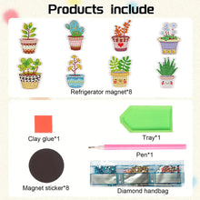 Load image into Gallery viewer, 8Pcs Special Shaped Succulents Diamond Painting Fridge Magnet Fridge Stickers
