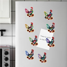 Load image into Gallery viewer, 8Pcs Special Shaped Rooster Diamond Painting Fridge Magnet Fridge Stickers
