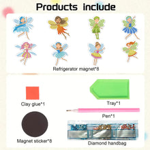 Load image into Gallery viewer, 8Pcs Special Shaped Little Fairy Diamond Painting Fridge Magnet Fridge Stickers
