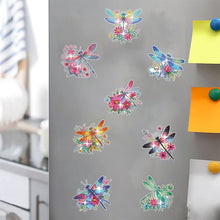 Load image into Gallery viewer, 8Pcs Special Shaped Dragonfly Diamond Painting Fridge Magnet Fridge Stickers
