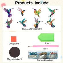 Load image into Gallery viewer, 8Pcs Special Shaped Hummingbird Diamond Painting Fridge Magnet Fridge Stickers
