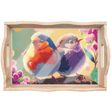 Load image into Gallery viewer, Wooden Cartoon Bird 5D DIY Diamond Painting Serving Tray for Home Decor
