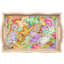 Load image into Gallery viewer, Wooden Seashell Starfish 5D DIY Diamond Painting Serving Tray for Home Decor
