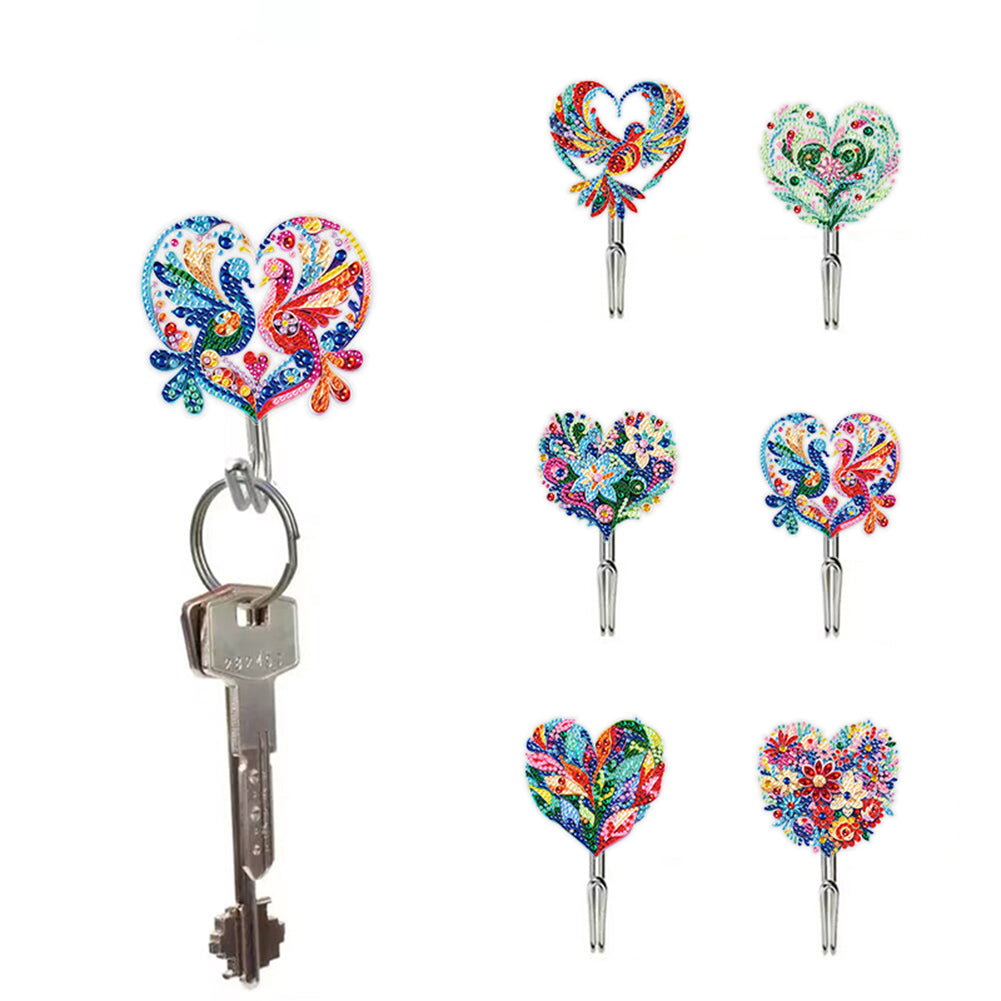 6Pcs Acrylic Animal Flower Diamond Art Hanging Hooks Diamond Painting Art Hooks