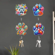 Load image into Gallery viewer, 4Pcs Acrylic Cartoon Rhinestone Painting Keychain Hanger Diamond Painting Hooks
