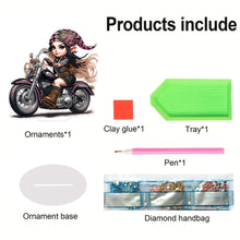 Load image into Gallery viewer, PVC Round Special Shaped Girl Animal 5D Diamond Painting Ornament for Home Decor
