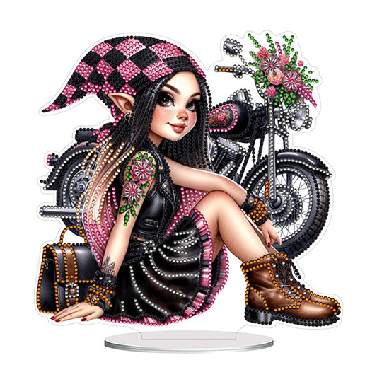 PVC Round Special Shaped Girl Animal 5D Diamond Painting Ornament for Home Decor