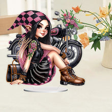 Load image into Gallery viewer, PVC Round Special Shaped Girl Animal 5D Diamond Painting Ornament for Home Decor
