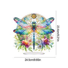 Load image into Gallery viewer, Acrylic Stained Glass Dragonfly Desktop Diamond Art Kits Home Bedroom Decoration
