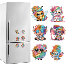 Load image into Gallery viewer, 8Pcs Special Shape Cartoon Animal Diamond Painting Fridge Magnet Fridge Stickers
