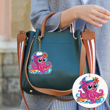 Load image into Gallery viewer, 6Pcs Acrylic Double Sided Summer Surf Animals Keyring Diamond Painting Keyring

