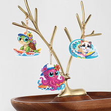 Load image into Gallery viewer, 6Pcs Acrylic Double Sided Summer Surf Animals Keyring Diamond Painting Keyring
