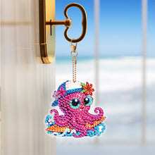 Load image into Gallery viewer, 6Pcs Acrylic Double Sided Summer Surf Animals Keyring Diamond Painting Keyring
