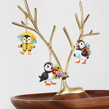 Load image into Gallery viewer, 6Pcs Acrylic Double Sided Rainy Summer Puffin Keyring Diamond Painting Keyring
