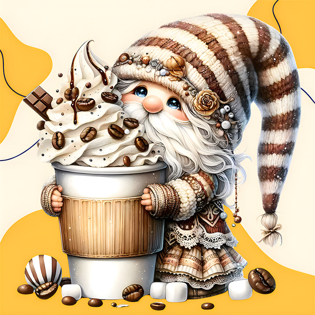 Diamond Painting - Full Round - Coffee bean gnome (30*30CM)