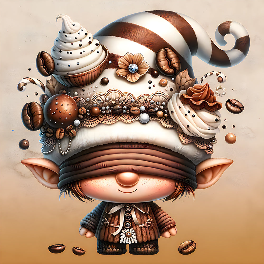 Diamond Painting - Full Round - Coffee bean gnome (30*30CM)