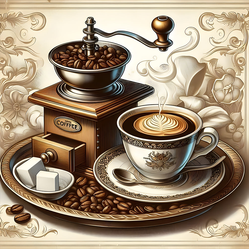 Diamond Painting - Full Round - Coffee leisure time (30*30CM)