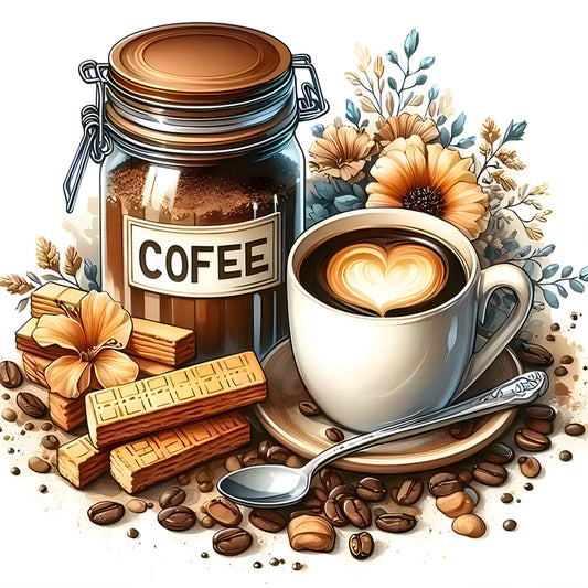 Diamond Painting - Full Round - Coffee leisure time (30*30CM)